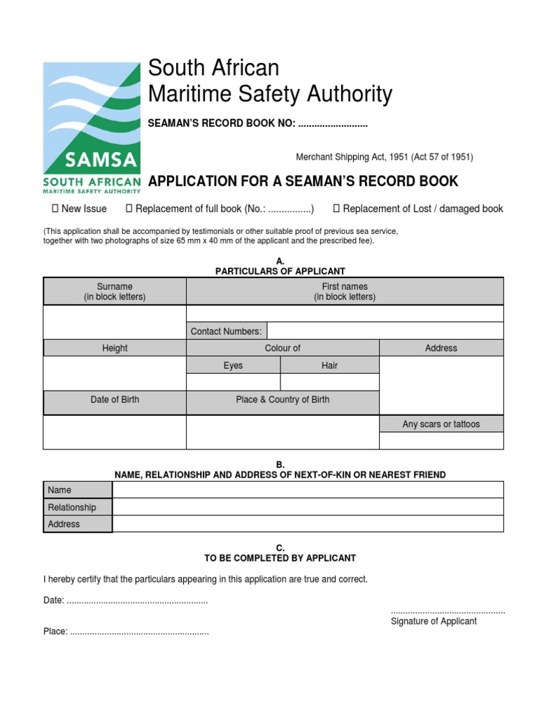 Seaman's Book Application Guide South Africa | PDF | Identity Document ...