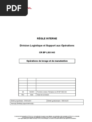 Cr Ep Lso 043 Operations De Levage Et Manutention 003 Pdf Securite Grue Machine