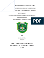 Analisis Penegakan Hukum Kode Etik Kedokteran Terhadap Malpraktek Dan Pertanggungjawaban Hukumnya Di Kota Pekanbaru