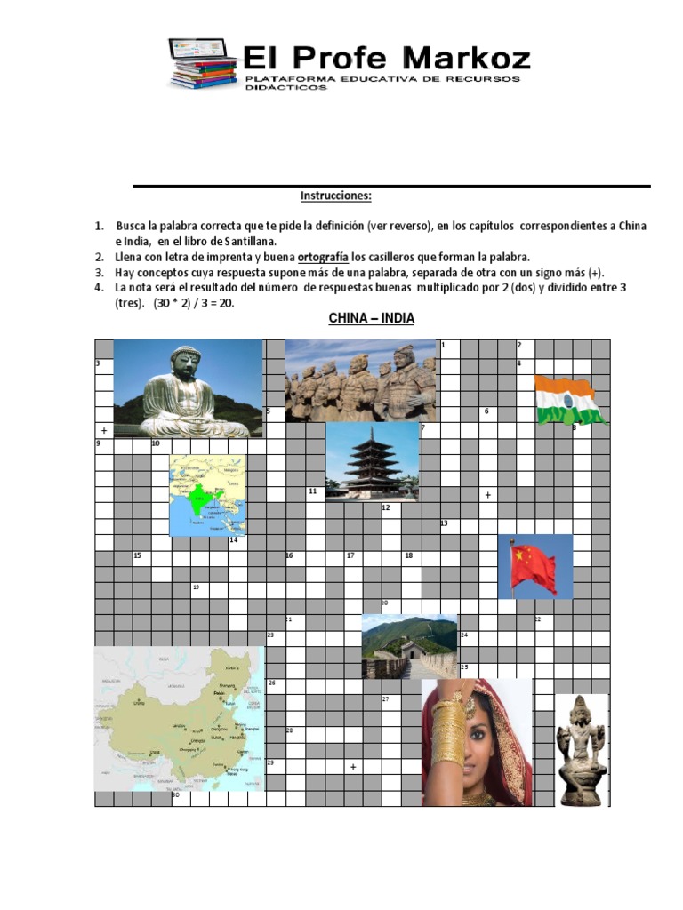 Crucigrama China e India China Política mundial