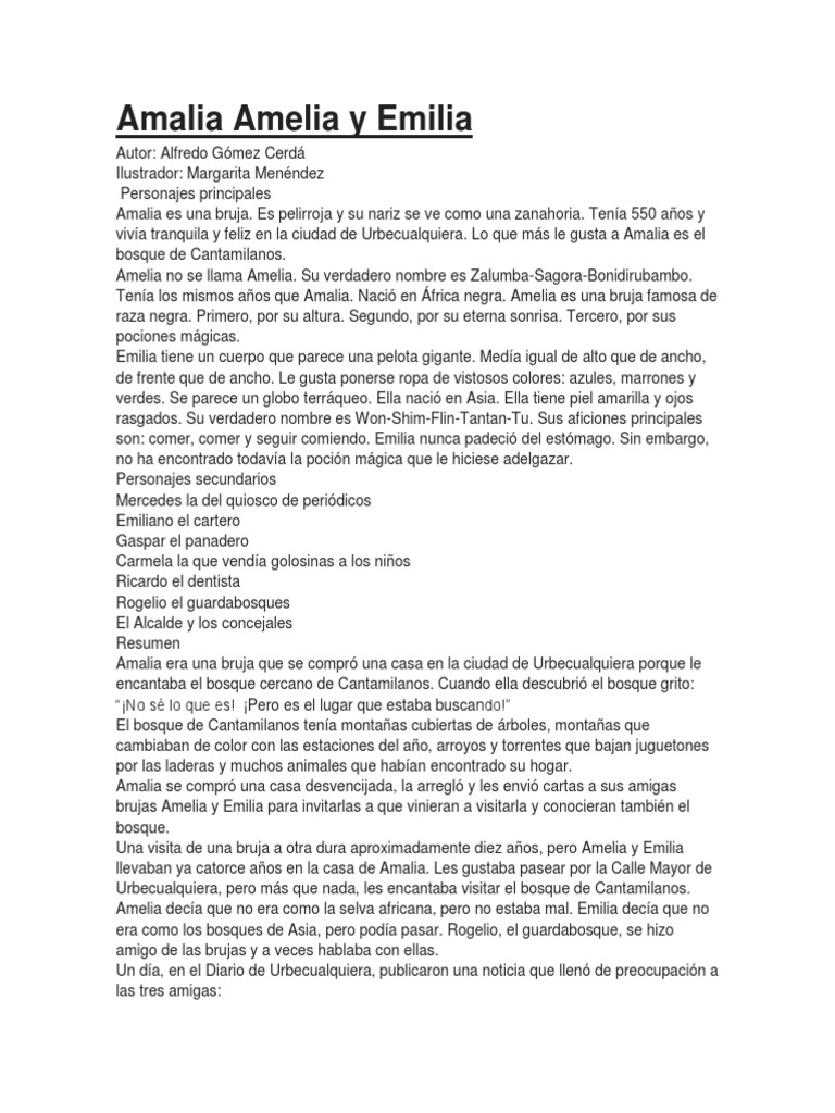 Amalia Amelia y Emilia PDF Ocio