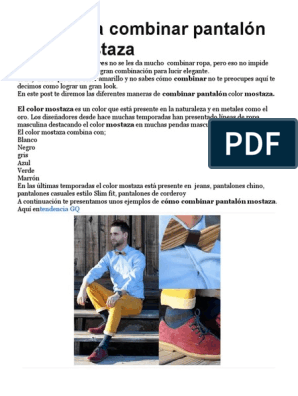 Ideas Combinar Pantalón Mostaza | | Pantalones |
