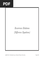 Recurrence Relations (Difference Equations) : 2018 Prof. Yuh-Dauh Lyuu, National Taiwan University