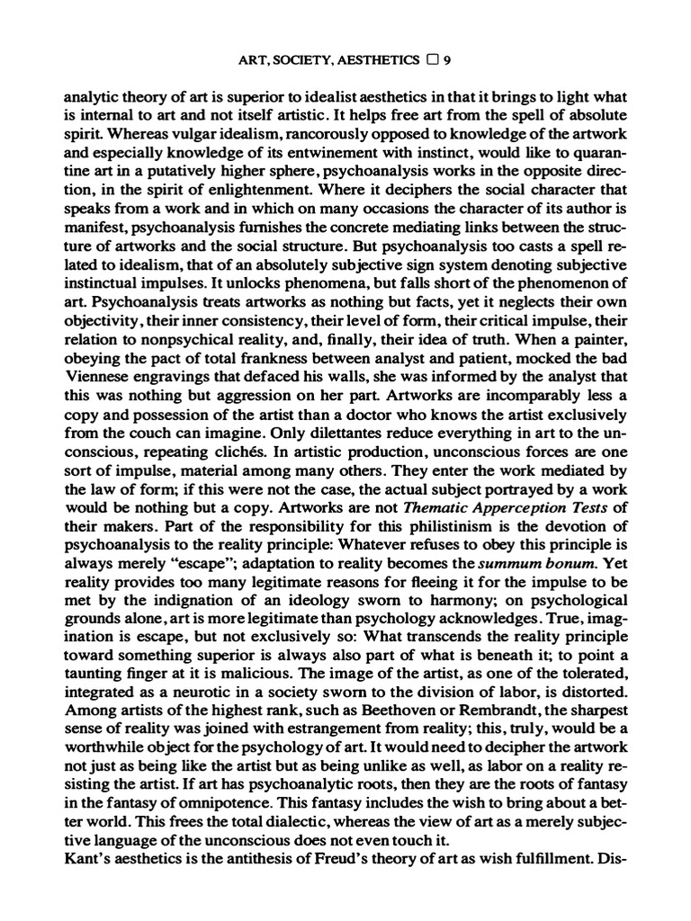 Adorno Aesthetic Theory PDF PDF