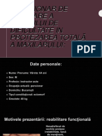 CHESTIONAR DE EVALUARE A GRADULUI DE DIFICULTATE IN PROTEZAREA TOTALă A MAXILARULUI