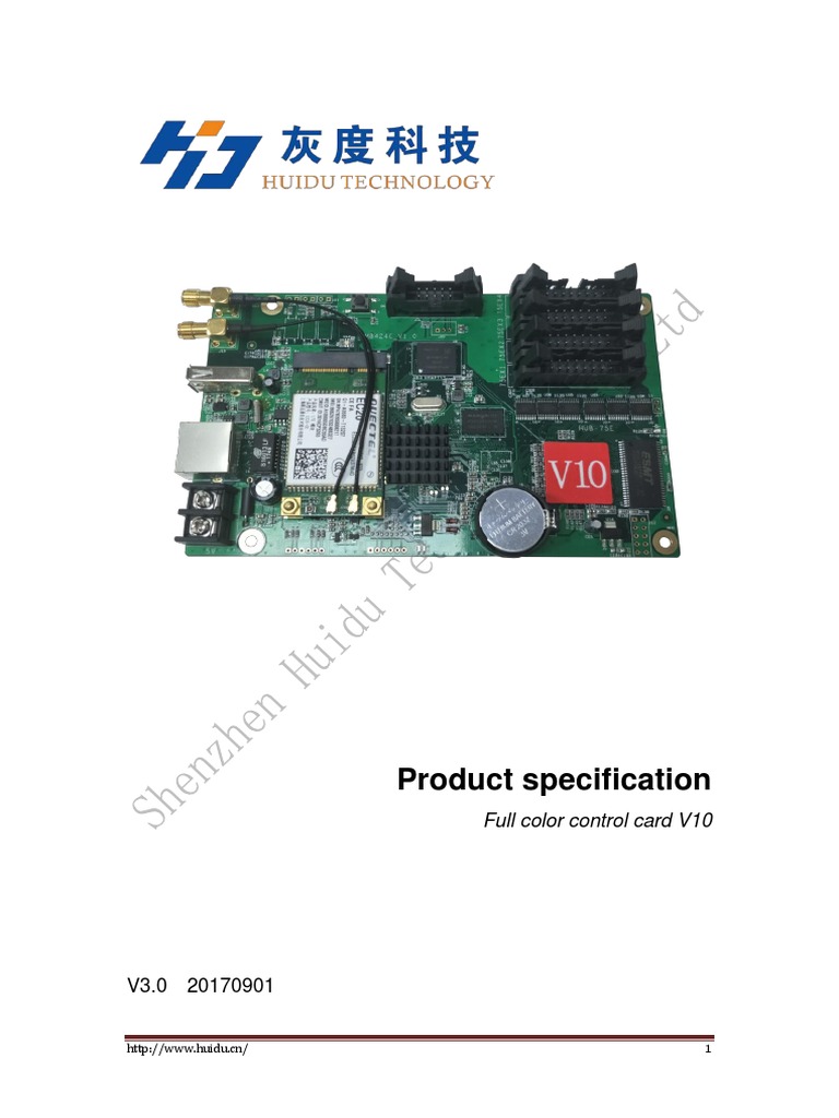 V10 Full Color Control Card Specs | PDF | Internet | Adobe Flash