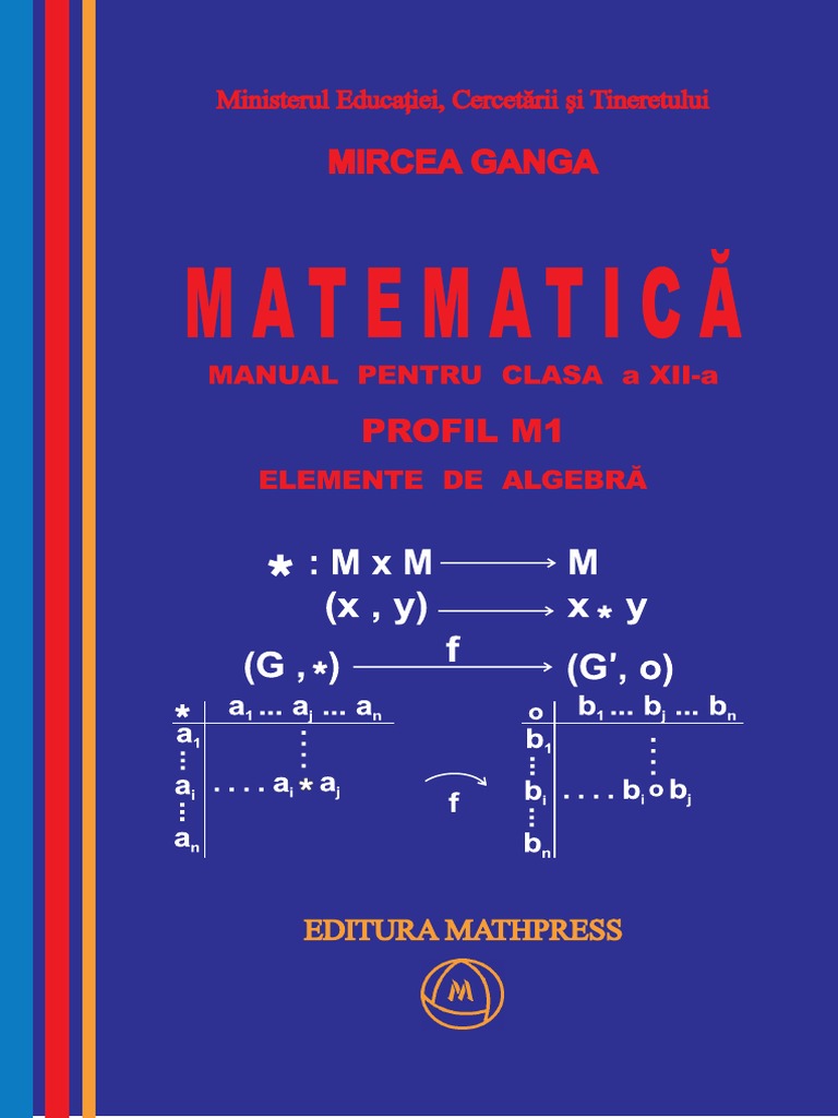 Matematica CL A 12-A Mircea Ganga PDF | PDF