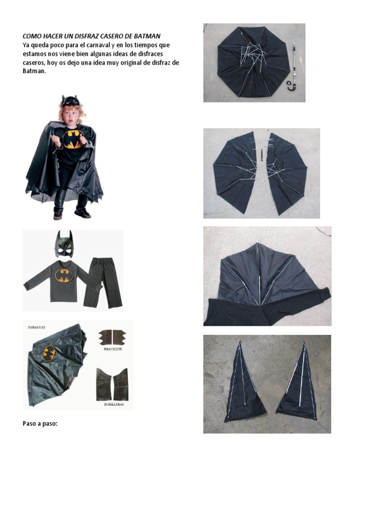 Extremo Maravilla azúcar Como Hacer Un Disfraz Casero de Batman | PDF