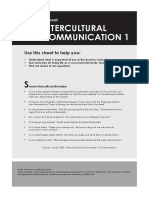 Intercultural Communication help sheet