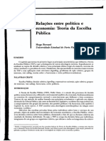 Relações Entre Política e Economia, Teoria Da Escolha Pública - Hugo Borsani (Artigo) PDF