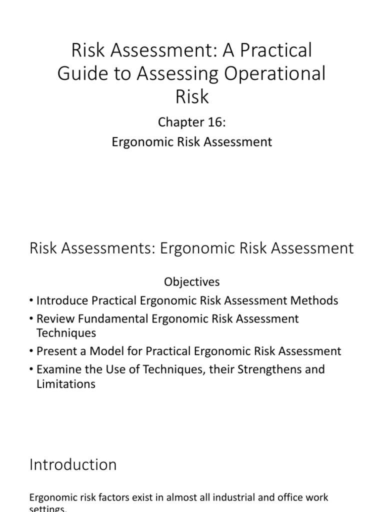 Ergonomic Risk Assessment Guide | PDF | Human Factors And Ergonomics ...