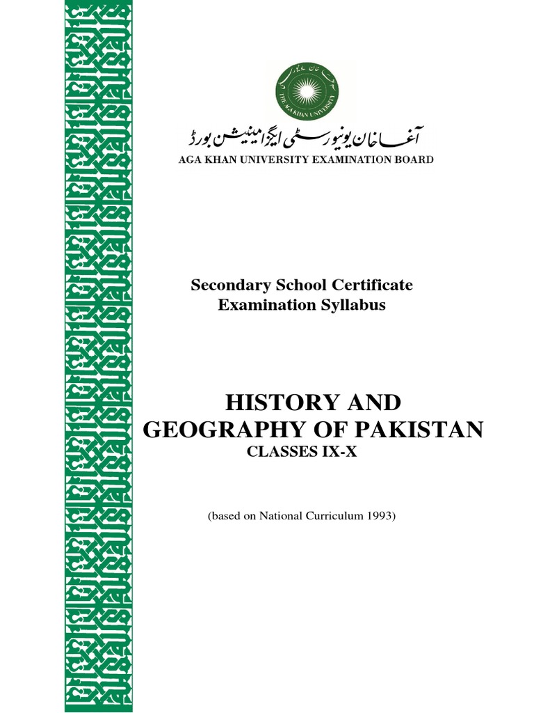 Hist Geography of Pakistan PDF Curriculum Teachers