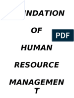 Foundation of HRM