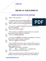 8 Chapter Chemical Equilibrium Short Questions