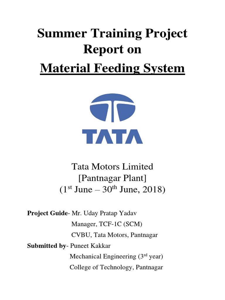 Material Feeding System Project Report | PDF | Business Process ...