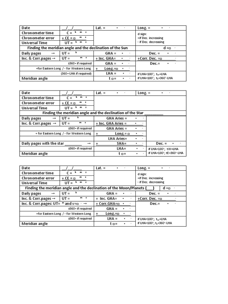 Formulare Calcule NA Dec T | PDF | Celestial Mechanics | Astrometry