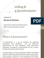 Understanding & Designing Questionnaire: Research Methods