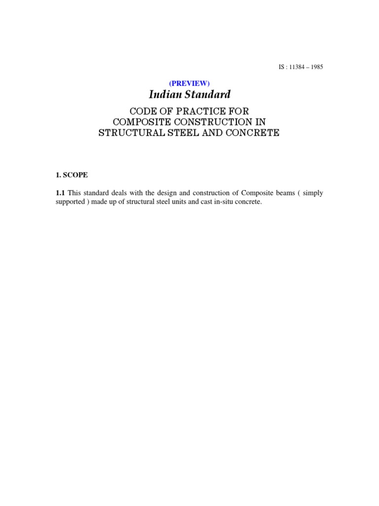 IS 11384: Composite Construction Code | PDF