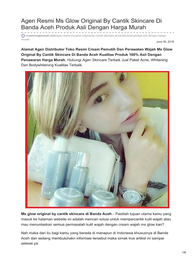 Agen Resmi Ms Glow Original by Cantik Skincare Di Banda  