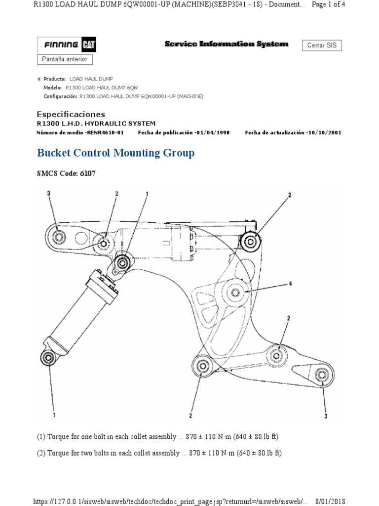 Bucket Control Mounting Group | PDF | Nut (Hardware) | Screw