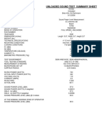 Unloaded Sound Test Summary Sheet