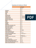 Combinaciones de teclas en Word