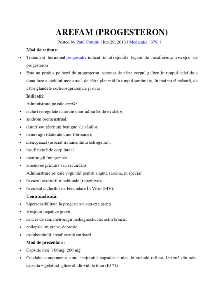 Arefam (Progesteron) | PDF