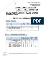 Convocatoria Cas #255 - 2016: Cargo: Analista