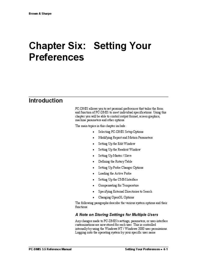 PC-DMIS 3.5 Preferences Setup Guide | PDF | Engineering Tolerance ...
