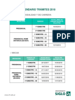 2018 Calendario Tramites