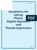 Guidelines For Taking Photo, Digital Signature and Thumb Impression