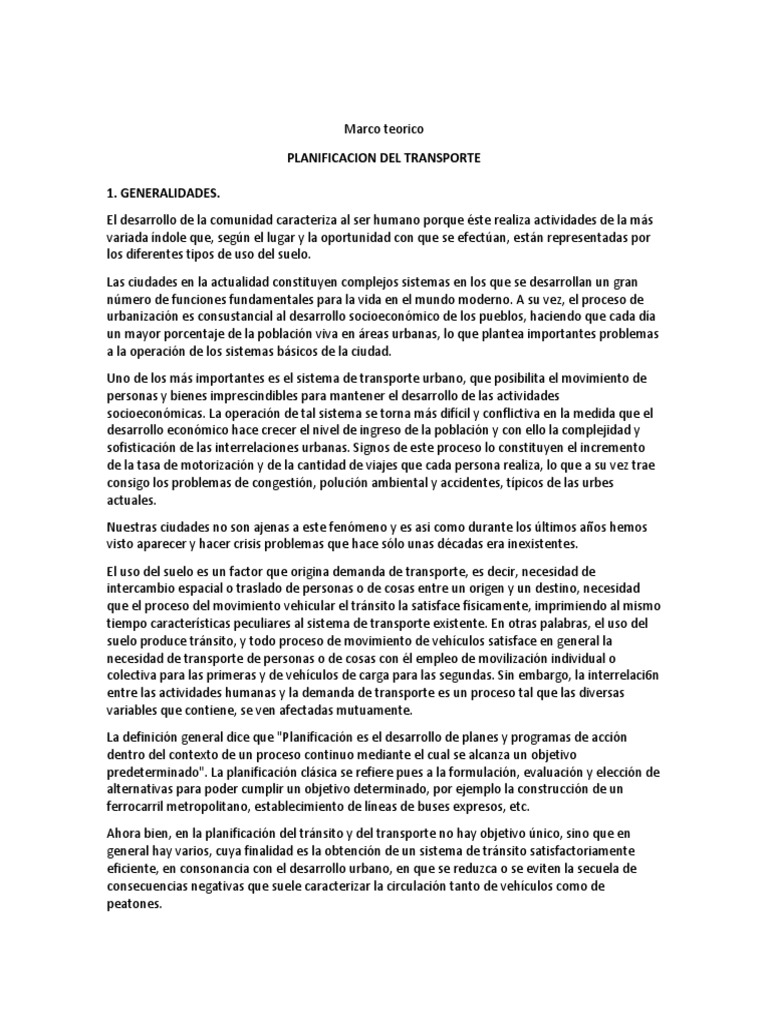 Planificacion de Transporte | PDF | Transporte | Calle