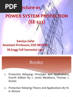 Power System Protection (EE-523) Lecture-01: Samiya Zafar Assistant Professor, EED NEDUET M.Engg Fall Semester 2017