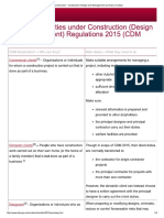 Summary of Duties Under Construction CDM 2015 - 0