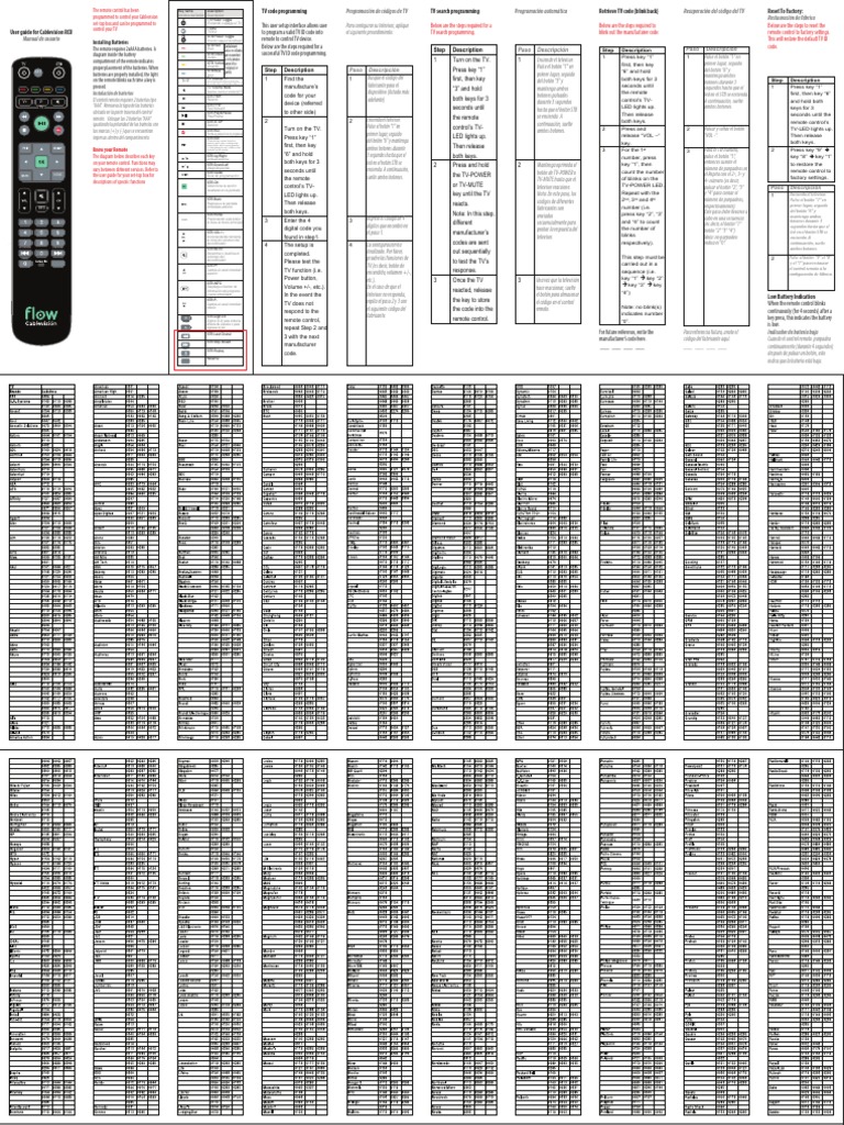 Guía de usuario del control remoto Flow | PDF | Fijar la caja de encima ...