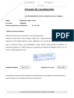 Certificado de Calibración