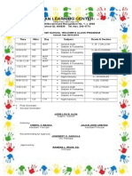 Asian Learning Center Class Schedule