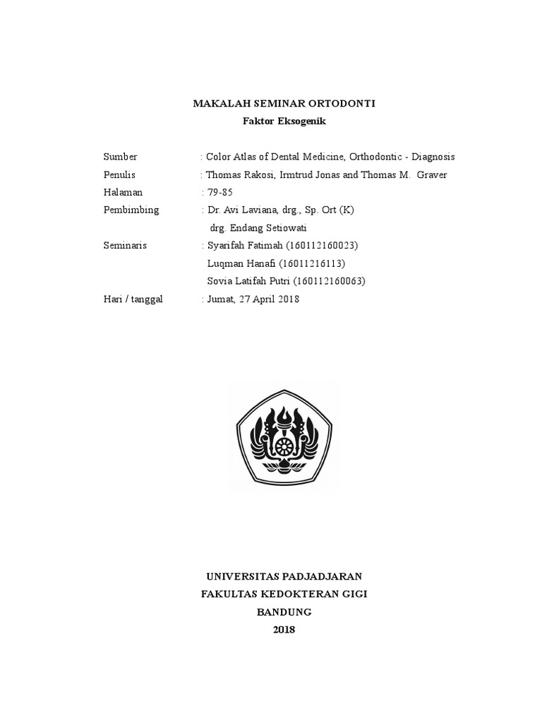 Diagnosa Ortodontik oleh Thomas Rakosi | PDF
