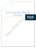 Ots Solved Past Paper of Assistant