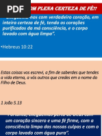 Vivendo Com Plena Certeza de Fé!!
