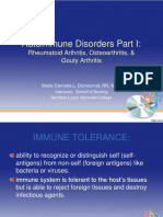 Autoimmune Disorders Part I:: Rheumatoid Arthritis, Osteoarthritis, & Gouty Arthritis