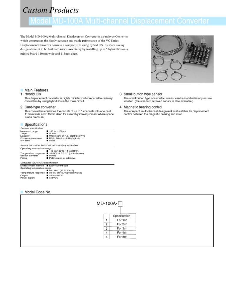 MD 100a | PDF | Sensor | Calibration