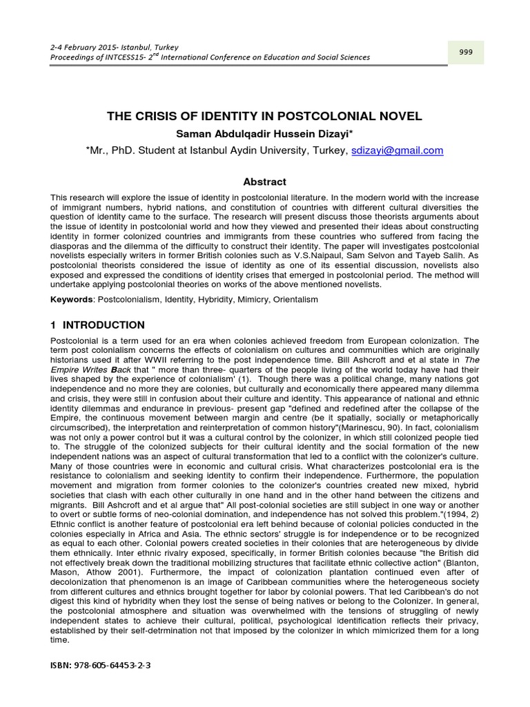 Identity Crisis in Postcolonial Literature | PDF | Postcolonialism ...