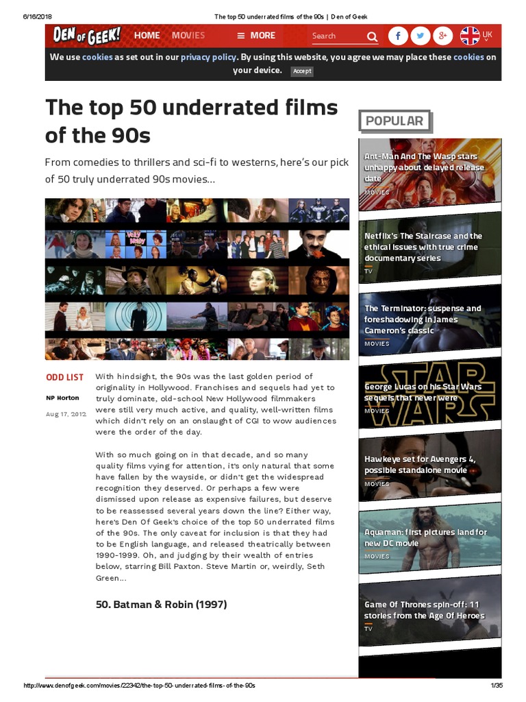 The Top 50 Underrated Films Of The 90s Pdf Leisure