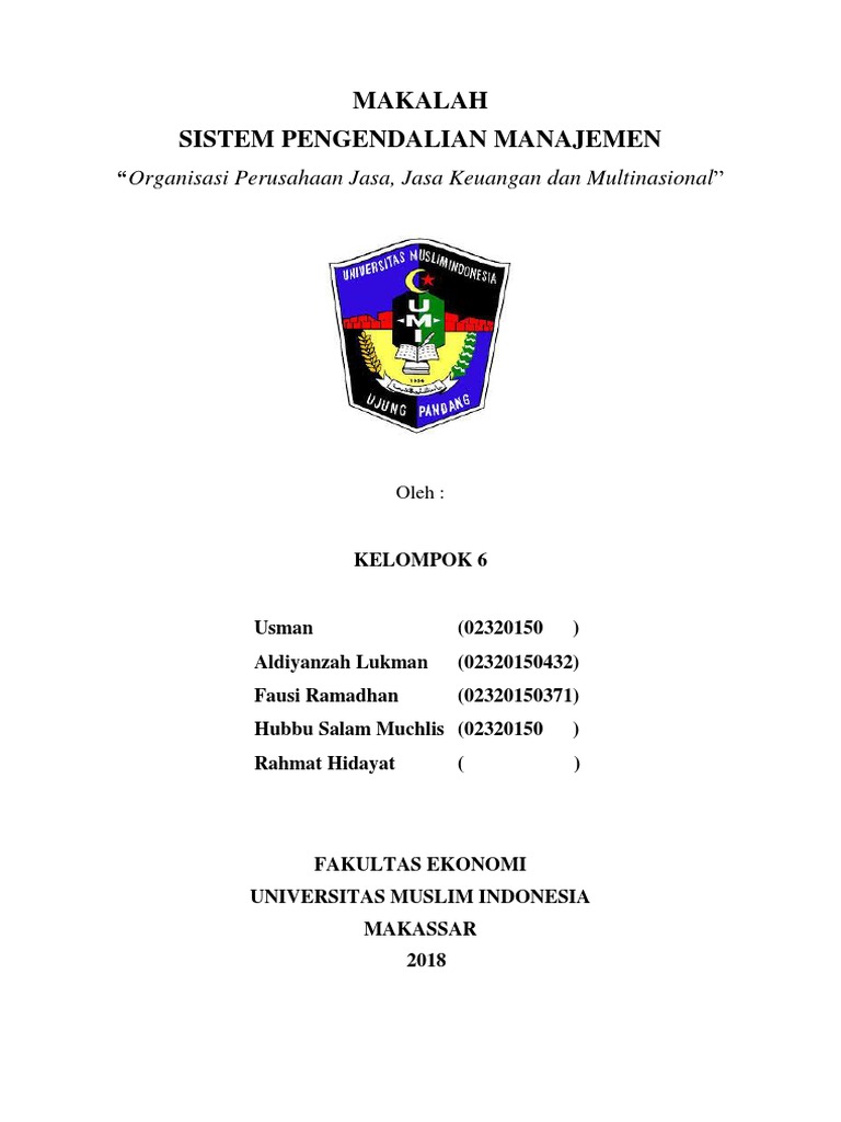 Makalah Spm Organisasi Perusahaan Jasa Keuangan Dan Multinasional