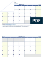 January 2018: Calendar Is Printable and Fully Editable