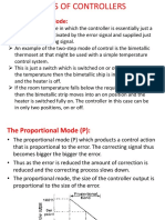 Types of Controllers: Two-Step, Proportional, Derivative & Integral Modes