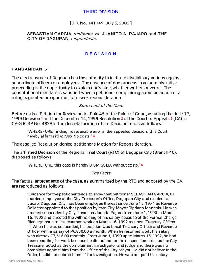 Petitioner Vs Vs Respondents: Third Division | PDF | Local Government ...