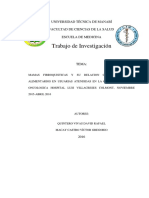 Trabajo de Investigación: Universidad Técnica de Manabí Facultad de Ciencias de La Salud Escuela de Medicina