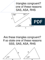 Are Triangles Congruent? Check SSS SAS ASA RHS